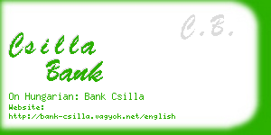 csilla bank business card